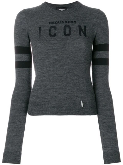 Dsquared2 Icon Knit Jumper In Grey