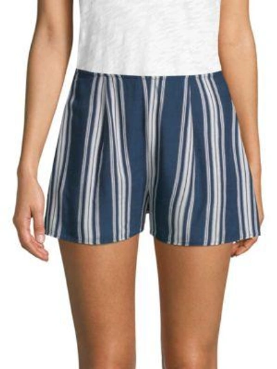 Show Me Your Mumu Sawyer Printed Shorts In Navy Stripe