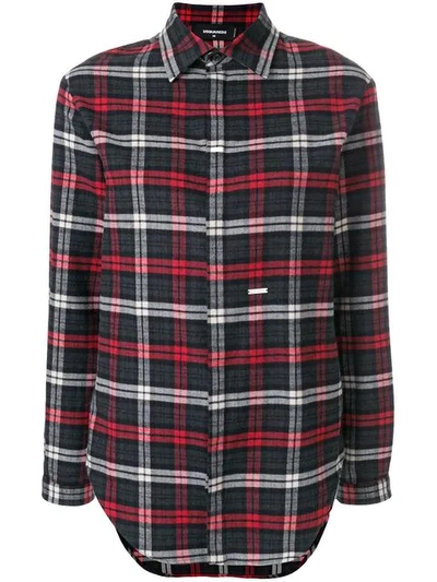Dsquared2 Checked Long Sleeve Shirt In 002f