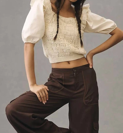 En Saison Colette Top In Natural In White