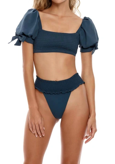 Agua Bendita Tessa Paletts Bottom In Teal In Blue