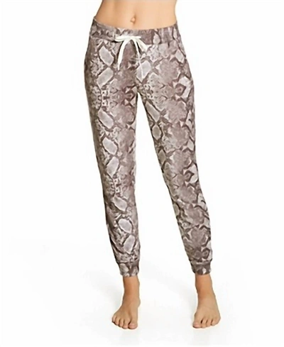 Pj Salvage Snake Bite Feather Knit Jogger In Cocoa In Brown