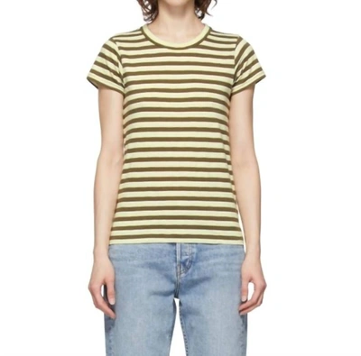 Rag & Bone The Slub T-shirt In Green Stripe