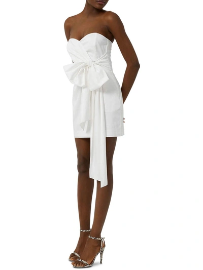 French Connection Womens Bow Mini Sheath Dress In White