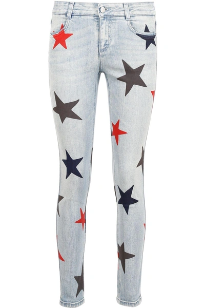 Stella Mccartney Multicolor Star Print Jeans In Classic Blue