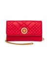 Versace Icon Micro Quilted Leather Crossbody Bag In Red