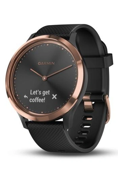 Garmin Unisex Vivomove Hr Sport Black Silicone Strap Touchscreen Smart Watch 43mm