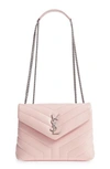 Saint Laurent Small Loulou Matelasse Leather Shoulder Bag - Pink In Baby Pink/ Baby Pink