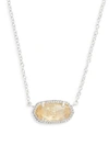 Kendra Scott Elisa Birthstone Pendant Necklace In November/orange Quartz/silver