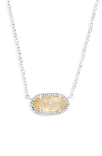 Kendra Scott Elisa Birthstone Pendant Necklace In November/orange Quartz/silver