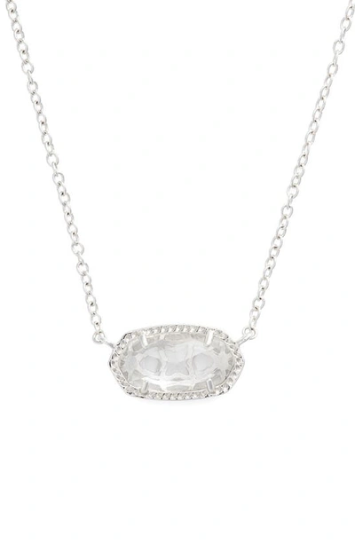 Kendra Scott Elisa Birthstone Pendant Necklace In April/clear/silver