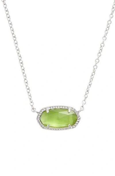 Kendra Scott Elisa Birthstone Pendant Necklace In August/peridot Illusion/silver