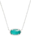 Kendra Scott Elisa Birthstone Pendant Necklace In May/emerald Cats Eye/silver