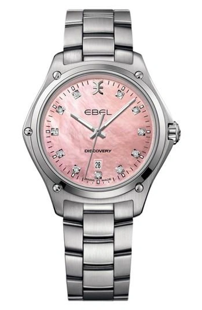 Ebel Discovery Diamond Bracelet Watch, 33mm In Silver/ Pink Mop/ Silver