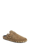 Isabel Marant Flat Mirvin Studded Buckle Mule In Taupe