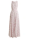 Rebecca De Ravenel Lola Polka-dot Print Crepe De Chine Dress In Pink Multi