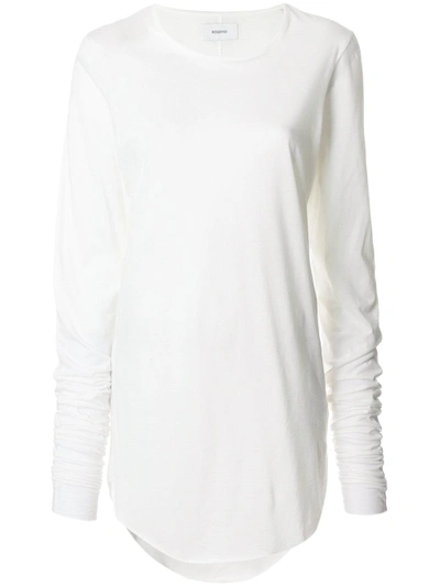 Roggykei Longline Knitted Top - White