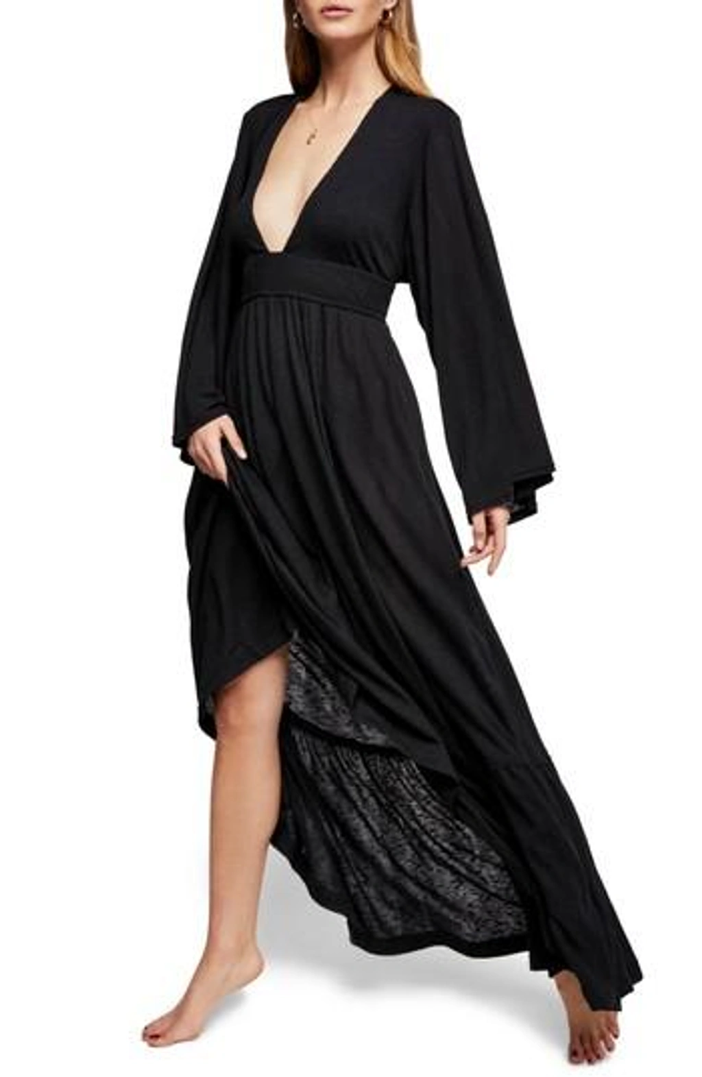 Free People Moon Walking Maxi Dress In Black