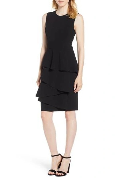 Anne Klein Ruffle Front Dress In Black