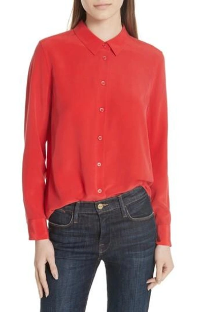 Equipment Essential Silk Blouse In Red Ribbon