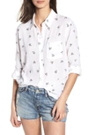 Rails Charli Palm Tree Printed Shirt In Black Palms