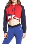 Fila Amber Crop Hoodie In Cred/ Peac/ Wht