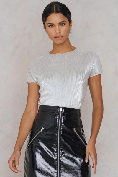 Na-kd Silver Pleated Top - Silver
