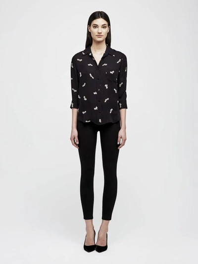 L Agence Ryan Blouse In Black/ivory