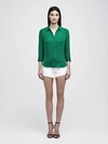 L Agence Ryan Blouse In Emerald