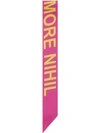 Gucci "sine Amore Nihil" Print Silk Neck Bow In Pink