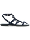 Tod's Fringe Trim Sandals - Blue