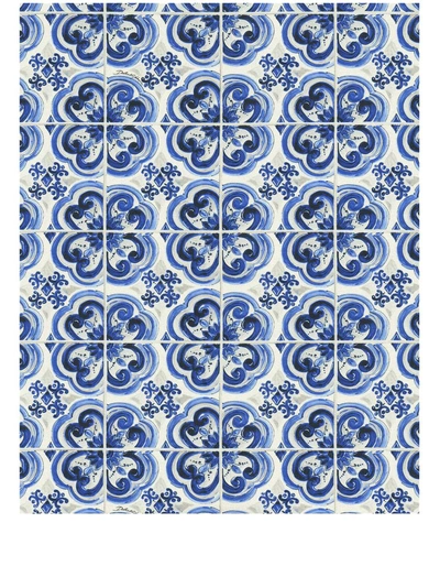 Dolce & Gabbana Tile-print Wallpaper In Blue