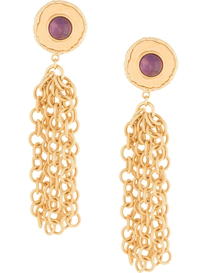 Sylvia Toledano Chain Amethyst Earrings - Metallic