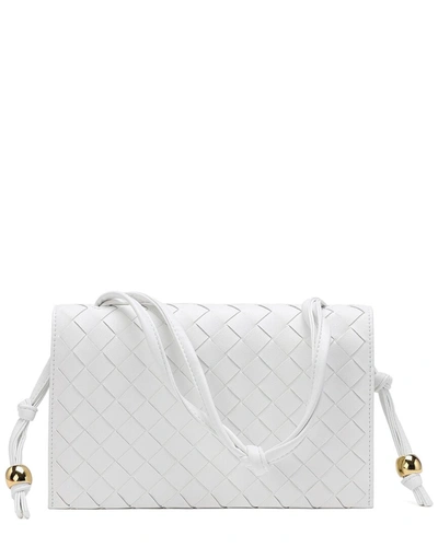 Tiffany & Fred Woven Leather Shoulder Bag In White
