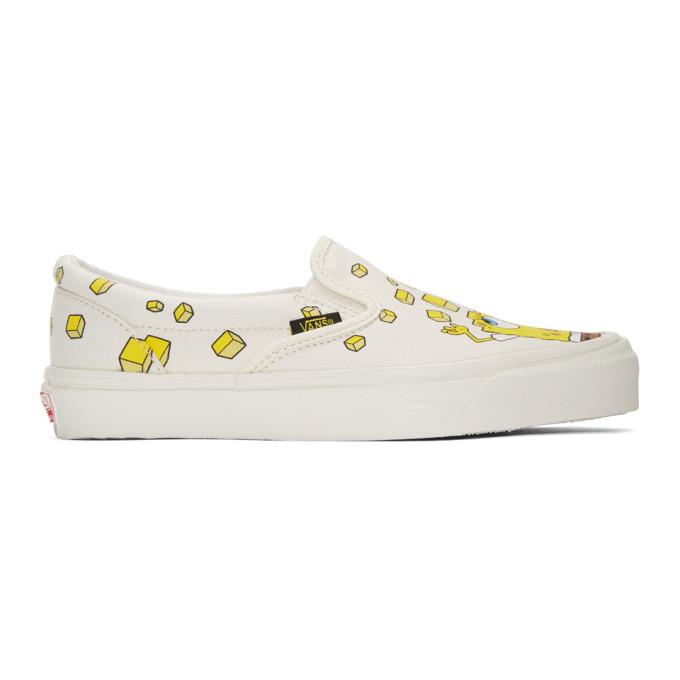 Vans White Spongebob Edition Og Classic Slip-on Sneakers | ModeSens