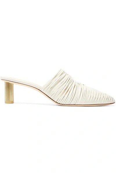 Cult Gaia Sage Leather Mules In White