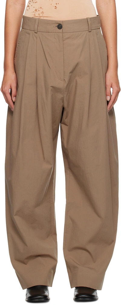 Studio Nicholson Brown Acuna Trousers In Sand