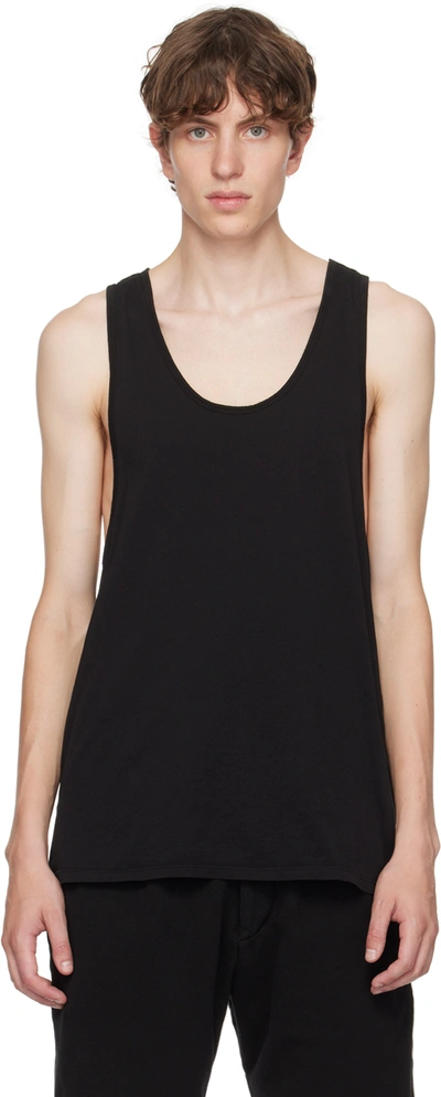 Les Tien Black Scoop Neck Tank Top