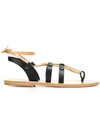 Solange Multi-strap Ankle Tie Sandals In Black