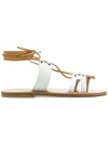 Solange Multi-strap Ankle Tie Sandals In White