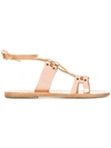 Solange Lace-up Sandals In Metallic
