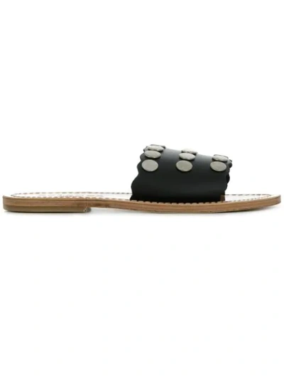 Solange Studded Strap Sandals In Black