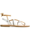 Solange Multi-strap Ankle Tie Sandals In White