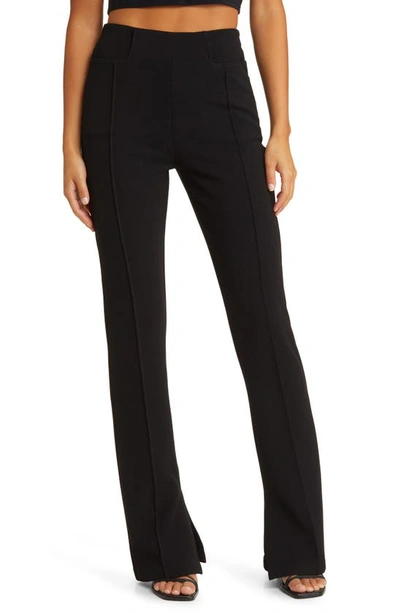 Wayf Flared Knit Pants In Black