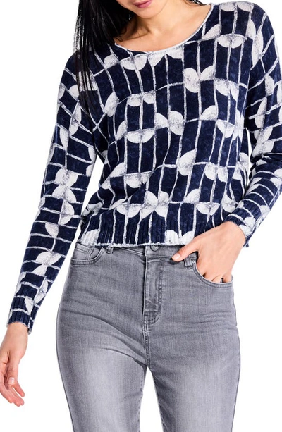 Nic + Zoe Shape Shift Scoop Neck Sweater In Indigo Multi
