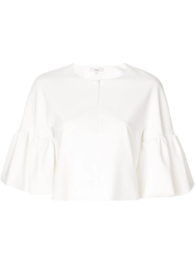 Tibi Bell Sleeve Top In White