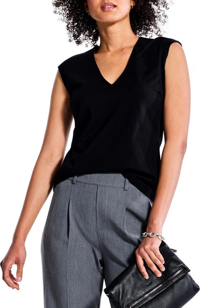 Nic + Zoe Perfect Layer V-neck Top In Black Onyx