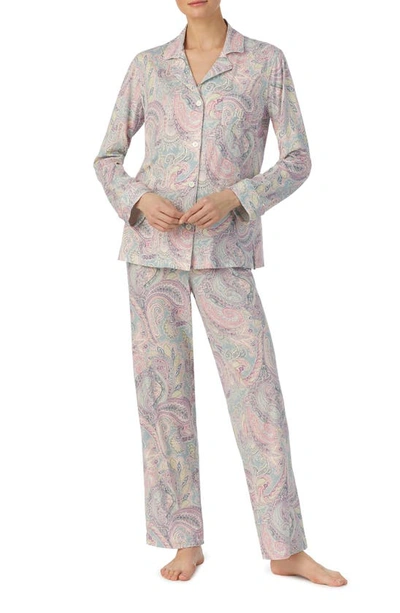 Lauren Ralph Lauren Paisley Long Sleeve Cotton Blend Pyjamas In Multi Paisley