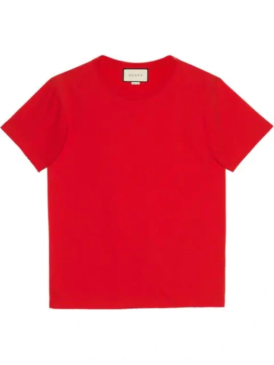 Gucci Stamp Cotton T-shirt In Red