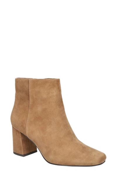 Bella Vita Wilma Block Heel Bootie In Cognac Suede Leather